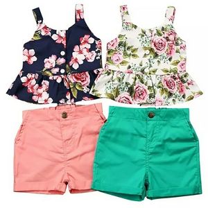 Baby Girl 2pcs Summer Clothes Sets Fl